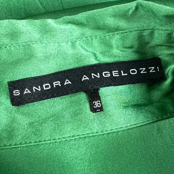 Vintage 100% Silk Rushed Puff Poof Sleeve Button Down Up Shirt Fitted Blouse Top - Picture 5 of 8